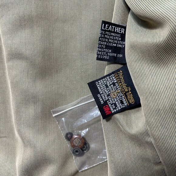 Robert Comstock Mens Suede Leather Jacket Sz 42 Button Front With Zip Pockets - Picture 6 of 12